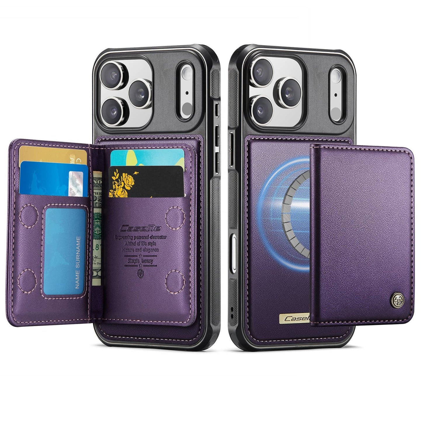 For iPhone 17/Air/16e/15/14/13/12/11 Pro Max Wallet Case Magnetic Card Holder