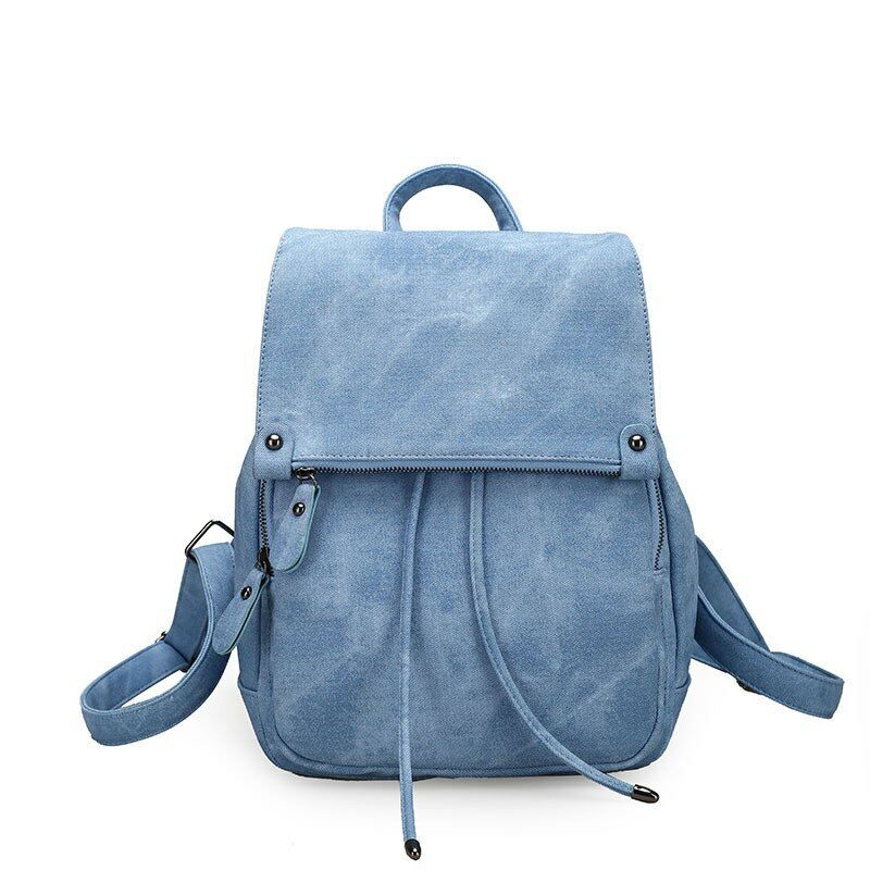 Lady Rucksack Women's Travel Bag Girl's College Backpack Shoulder Bag PU Leather