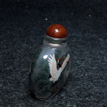 Ancient Chinese handmade interior painting ancient glazed snuff bottle