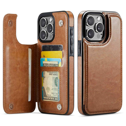 Magnetic Wallet Case for iPhone 16 15 14 13 12 Pro Max SE 2022 8 7 Card Slots