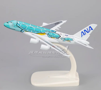 3PCS 16CM ANA AIRBUS A380 Passenger Airplane Diecast Aircraft Aeroplane Model