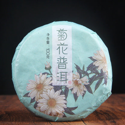 Chrysanthemum Pu'er Tea Cake Pu'er Ripe Tea Leaves 100 Grams