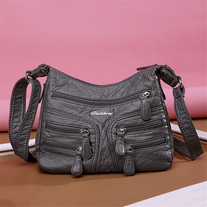 Shoulder Bag Casual Women Bag Leather Crossbody Multi-pocket Ladies Pocket