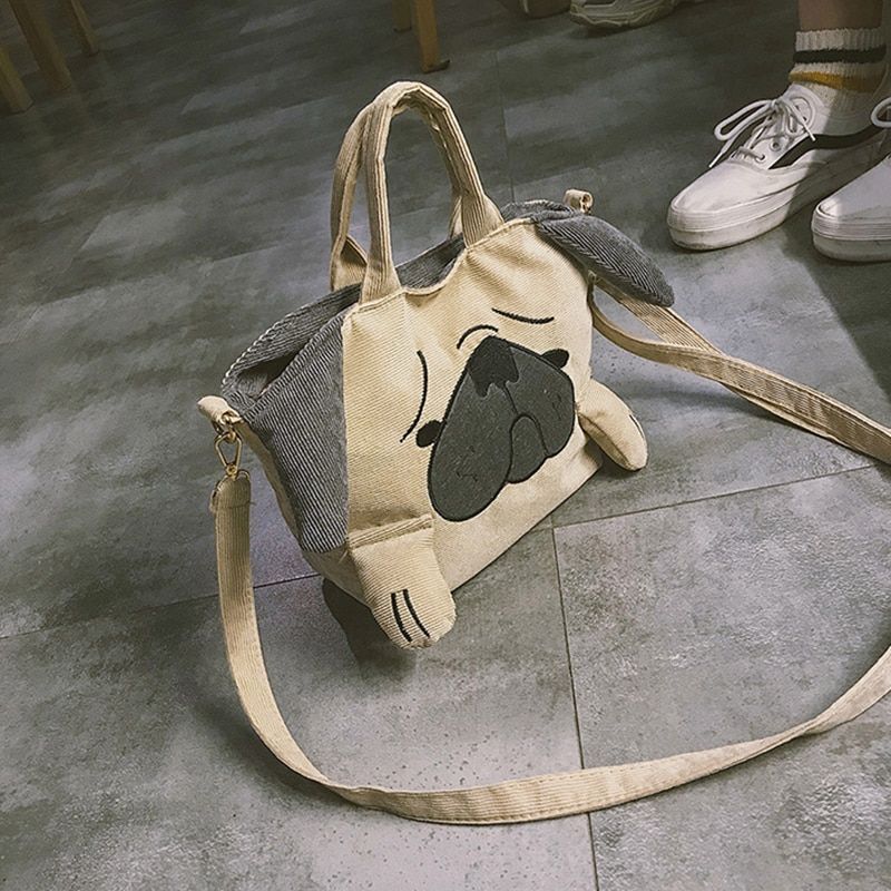 Cute Handbag Casual Travelling Large Totes Shoulder Bags Corduroy Messenger Bag