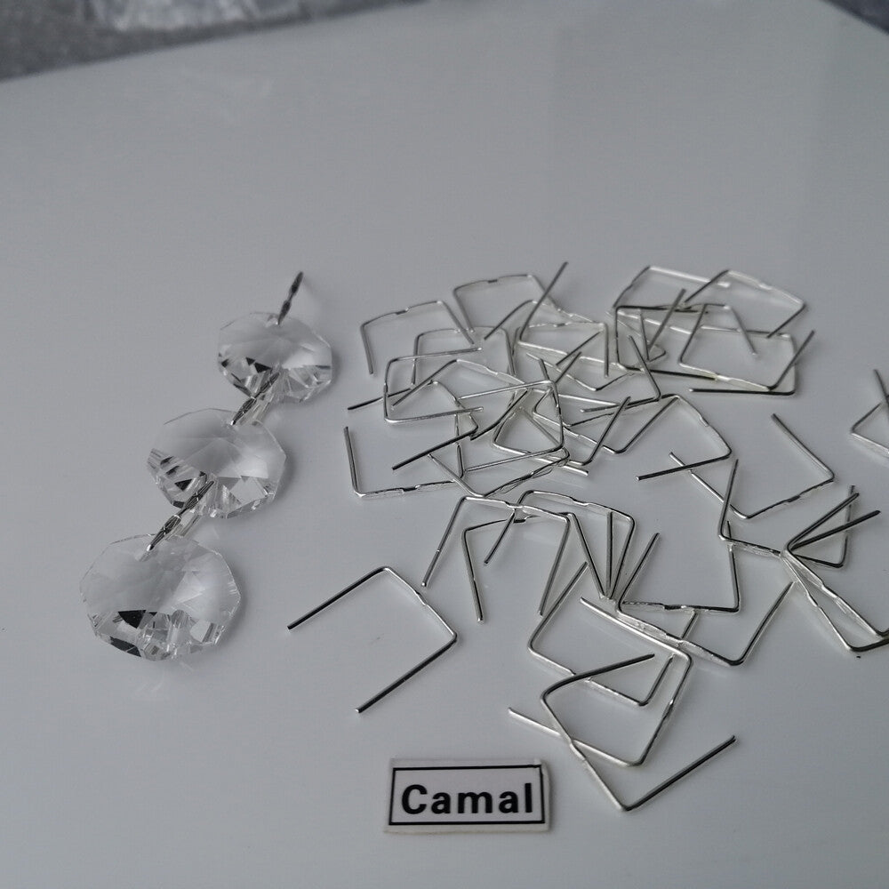 150pcs 12mm Double Twist Connector Pin Chrome Chandelier Lamp Crystal Prism Part