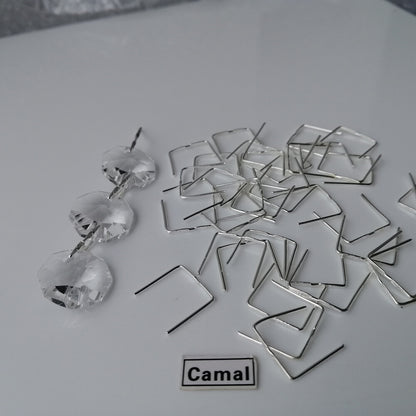 150pcs 12mm Double Twist Connector Pin Chrome Chandelier Lamp Crystal Prism Part