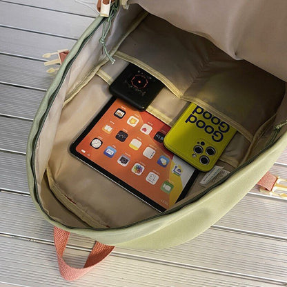 Backpacks Contrast Colors Waterproof Nylon Traveling Anti-Theft Schoolbag 20-35L