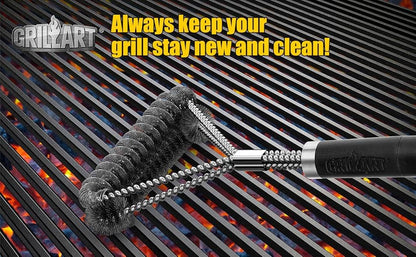 18" Grill Cleaner Brush Scrubber for Gas/Porcelain/Charbroil Grates BBQ Acc