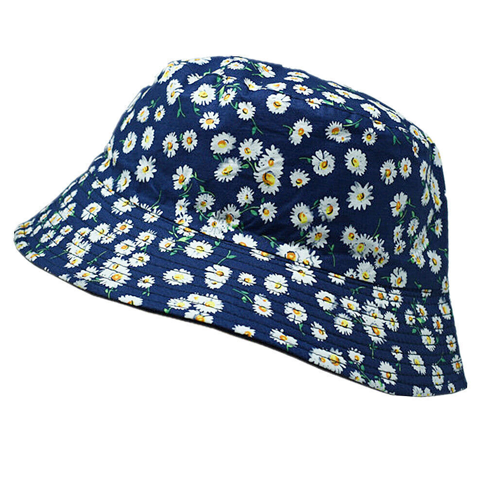 Unisex 100% Cotton Bucket Hat Boonie Hunting Fishing Outdoor Reversible Cap