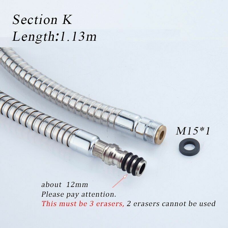Stainless Steel Chrome Surface Pull Out Shower Pipes Kitchen Drain Faucets Hose