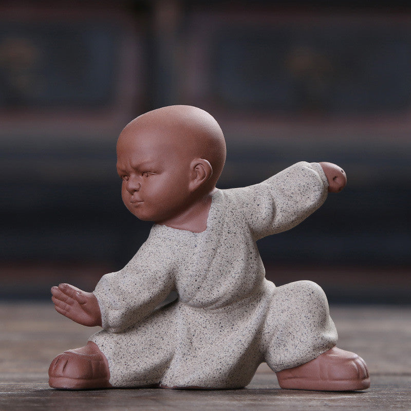 Tai Chi Posture Statue Yixing Zisha Tea Pet House Warming Gift Handmade Figurine