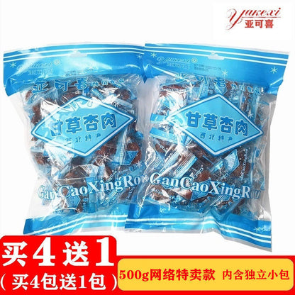 亚可喜甘草杏肉500g 西北特产甘草杏杏干酸甜杏脯蜜饯 Northwest China Specialty Licorice Apricot