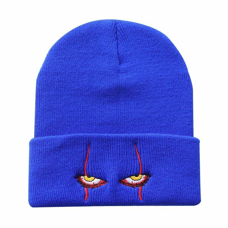 Autumn Winter Hat Knitted Beanies Warm Outdoor Knitted Embroidered Dome Knit 1PC