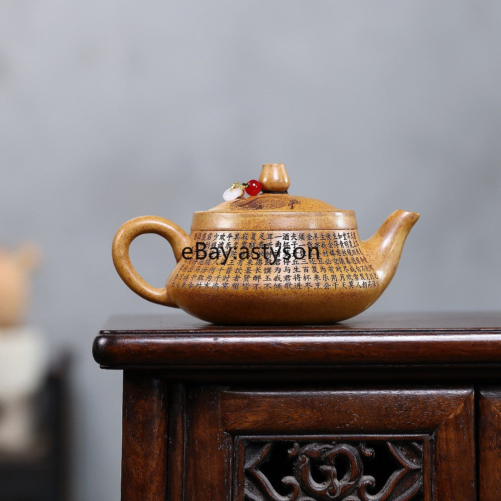 Handmade Tea Pot True Yixing Zisha Duan Clay Master Pot with Certificate Paper