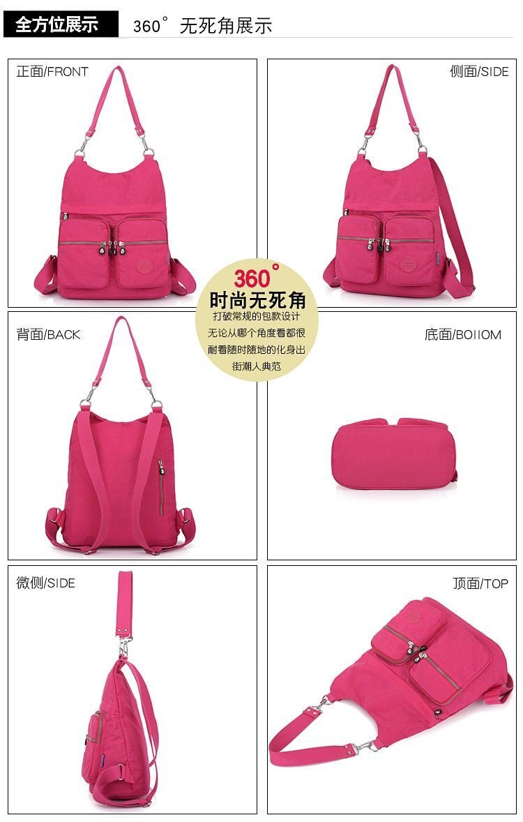 Fashion Casual Purse Waterproof Nylon Shoulder Messenger Bag Polyester Crossbody