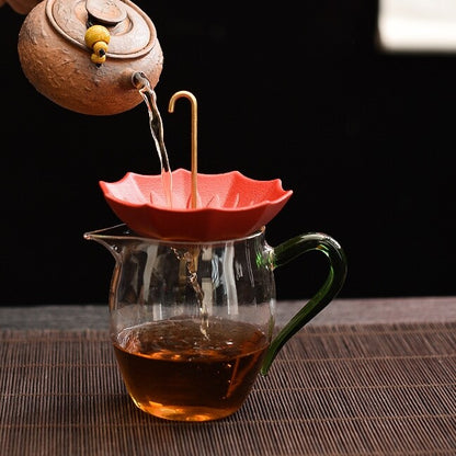 Creative Tea Accessories Ceramic Filter Net Umbrella Shape Pottery Tea Strainer