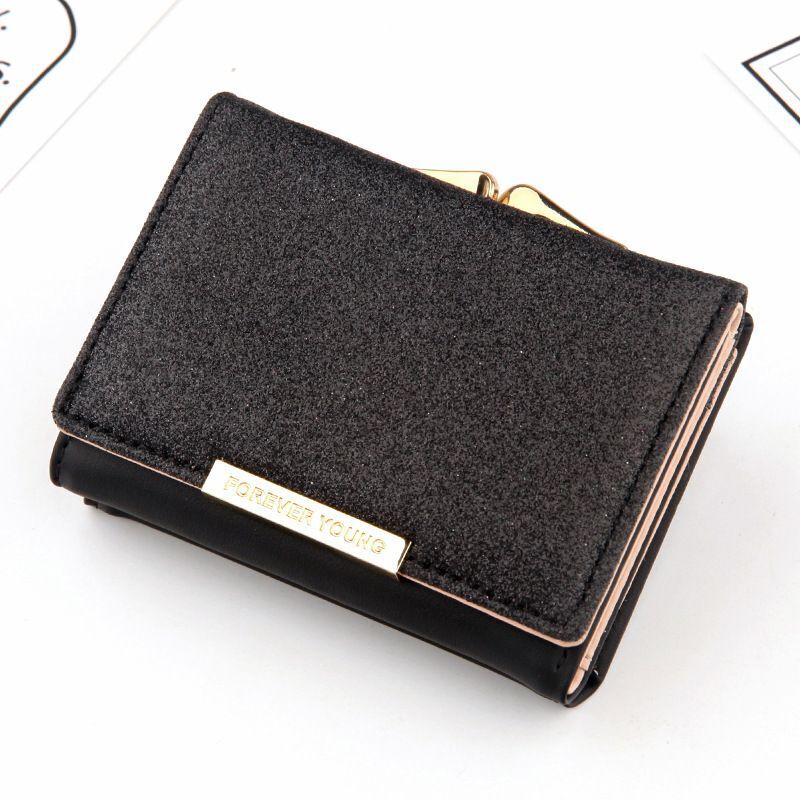Shiny Wallet Three Fold Wallet Coin Pocket Purse Simple Clutch Bags Polyester
