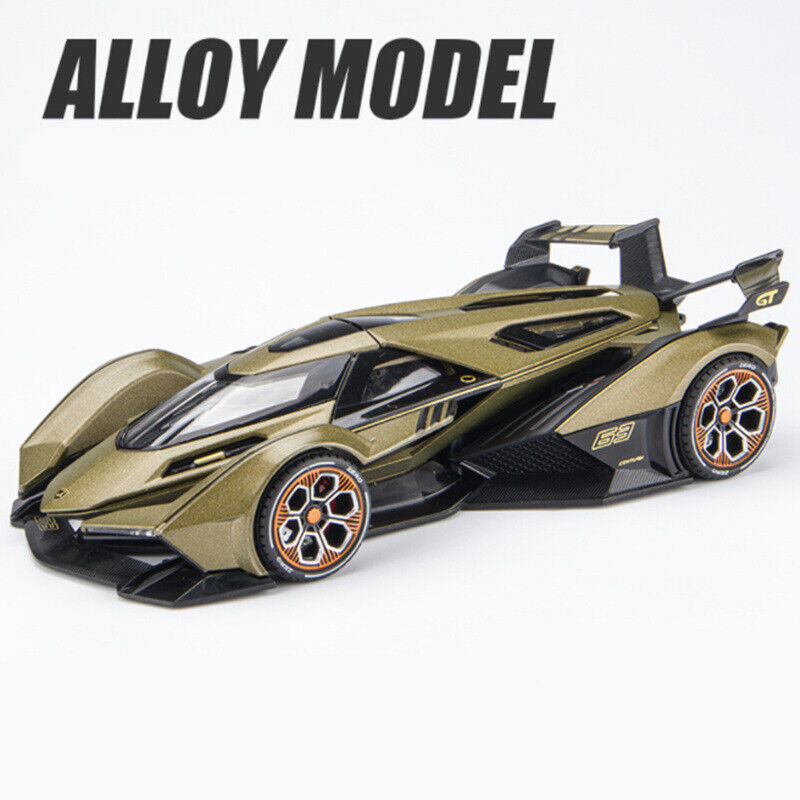 1:24 Lamborghini V12 Vision VGT Diecast Mode Car Vehicle Sound Light Kids Gifts