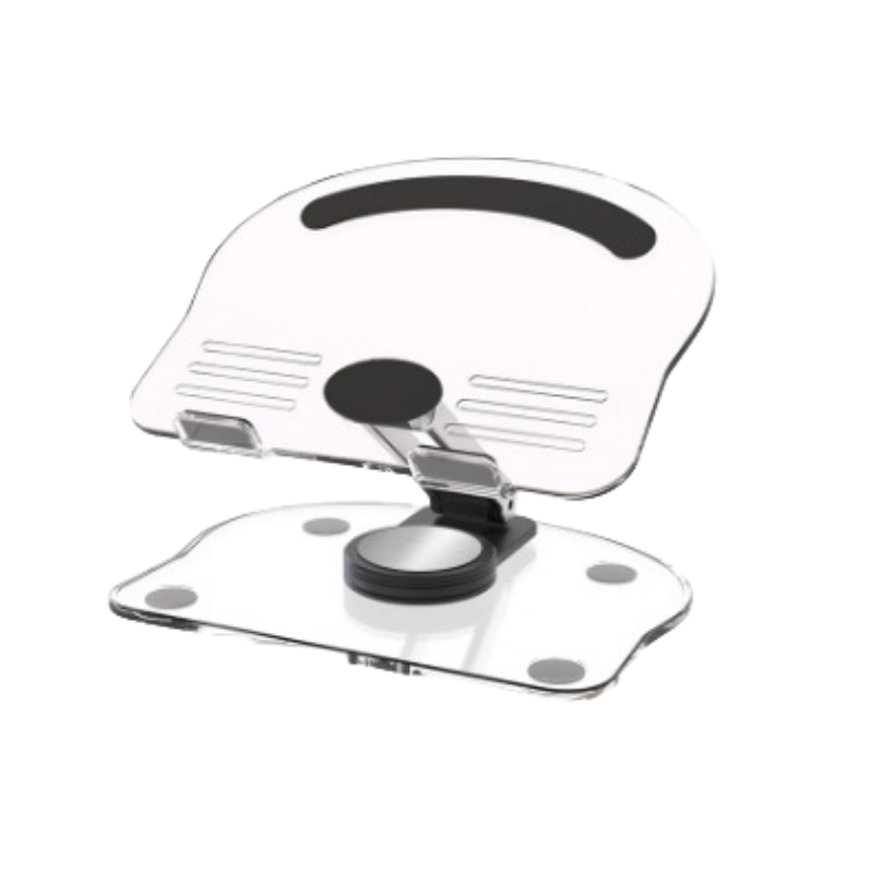 Acrylic Tablet Stand Desktop Foldable Holder 360° Rotation Base Clear Bracket mq