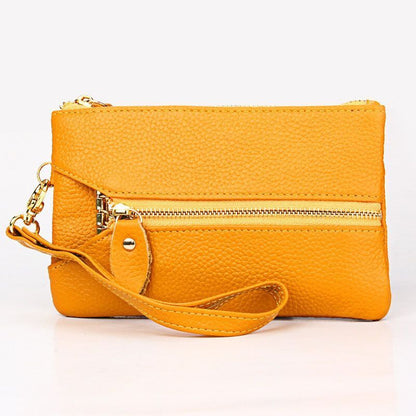 Casual Clutch Bag Genuine Cow Leather Zero Wallet Ladies Coin Purse Pocket Soft