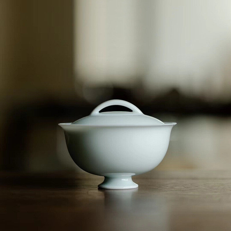 110ml Celadon Porcelain Gaiwan Cup Bowl With Lid Chinese Tureen Palace Style New