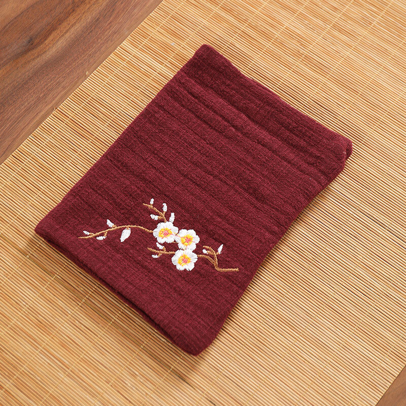 Tea Towel Water Absorbent Cloth Embroidered Cotton Linen Towel No Shedding China