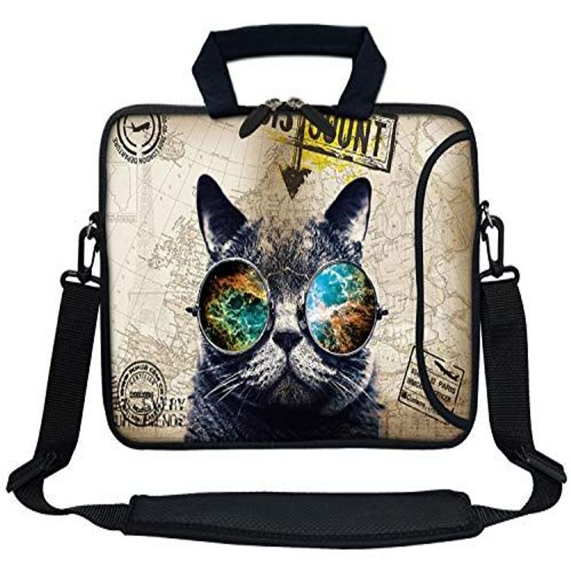 Meffort Inc 14 14.4 Inch Neoprene Laptop Bag with Extra 14 Inch, Cool Cat