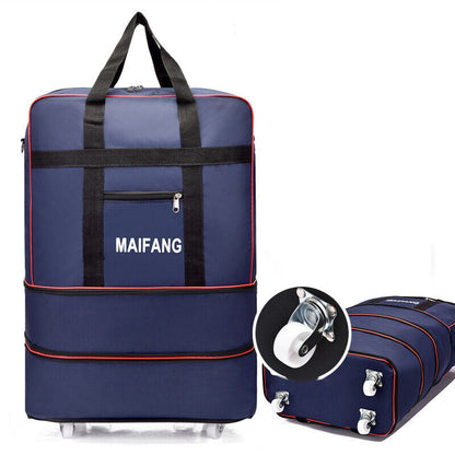 Large Capacity Foldable Luggage Trolley Bags Oxford Expendable Wheel Travel Bags