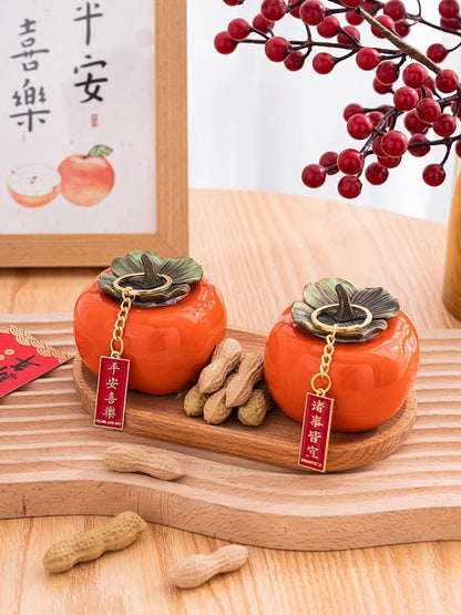 Everything Persimmon Ruyi Persimmon Decoration Living Room Tea Jar Ceramic