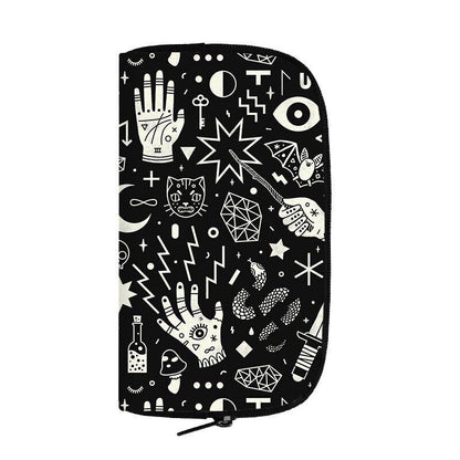 Cute Black Witch Wallet Money Bags Skull Gothic Purses Credit Card Phone Holder