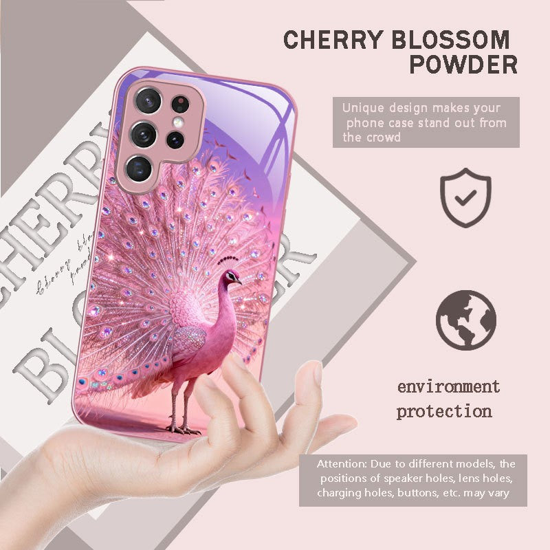 For Galaxy S26 Ultra/25/24/23 Metal &Glass Painted Dragon Shockproof Phone Case