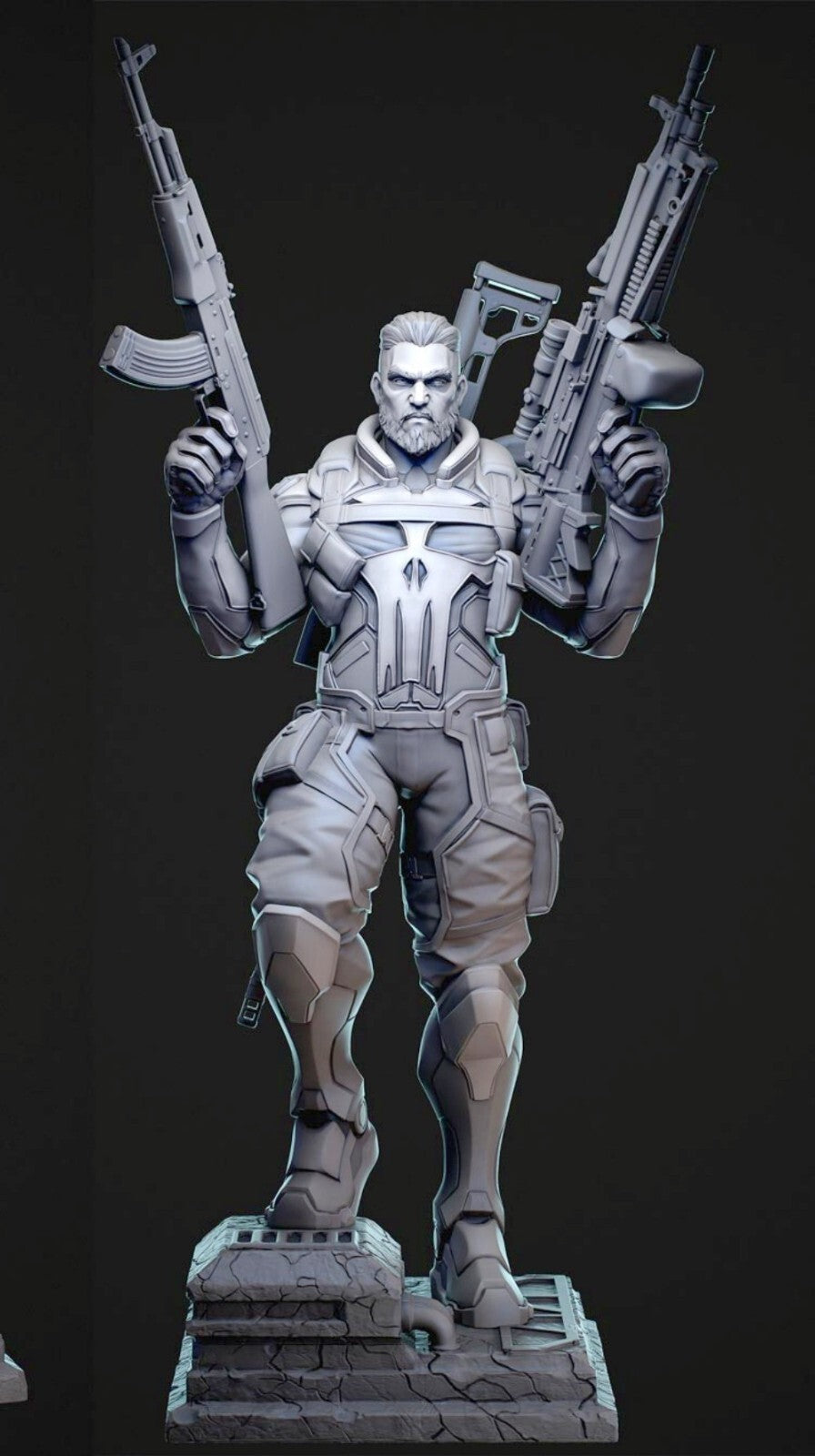 1/24 resin figures model Punisher Male Warrior 3D Printing Unassembled Unpainted