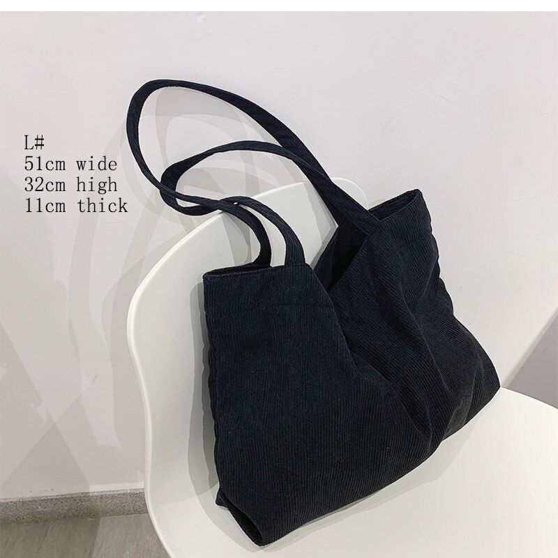 Corduroy Bag Women Shoulder Bags Handbags Zipper Eco Storage Bag Large Capacity