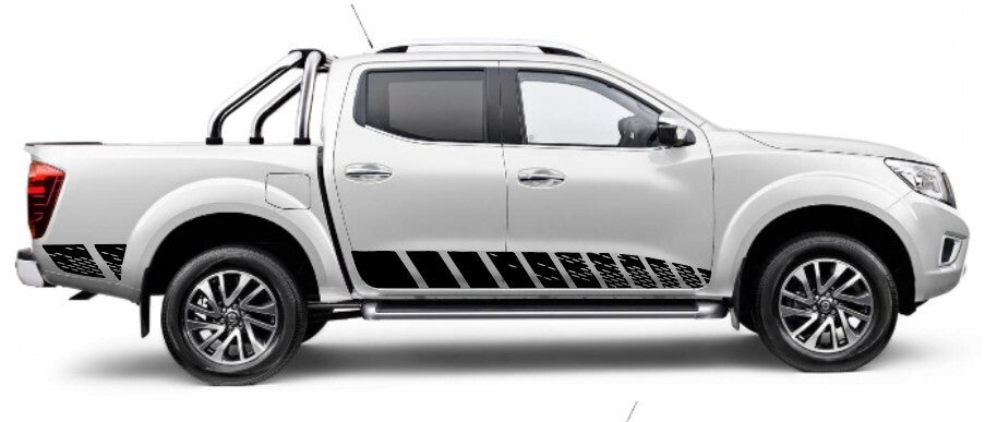 N Guard Nissan Navara Rocker Side Stripe Graphics Both Sides Decals 4x4