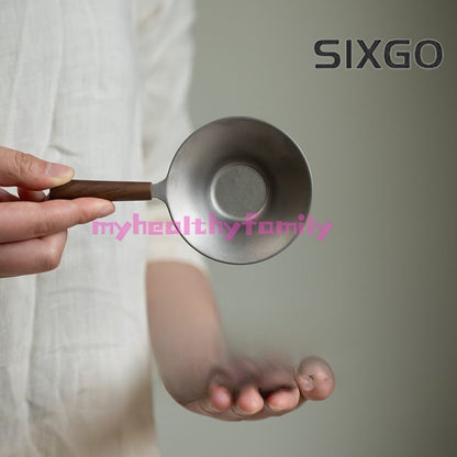Walnut Handle Titanium Tea Strainer Filter Tea-water Separation Tea Strainer