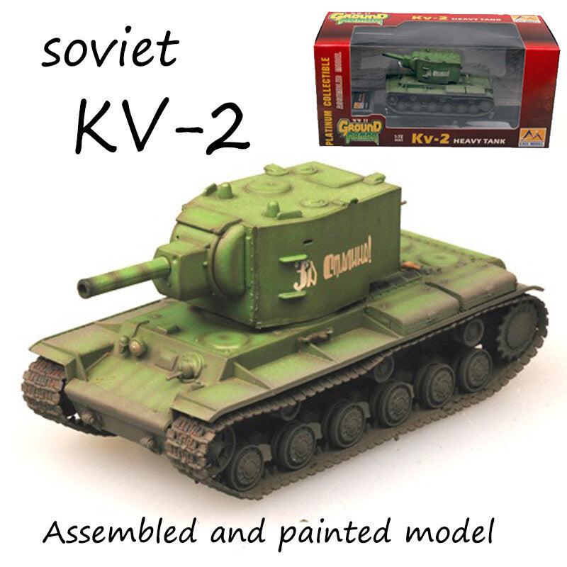 WWII Soviet Union KV-2 heavy tank Russian Green painted 1/72 finished Easy Model