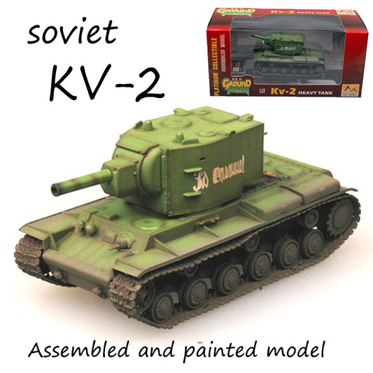 WWII Soviet Union KV-2 heavy tank Russian Green painted 1/72 finished Easy Model