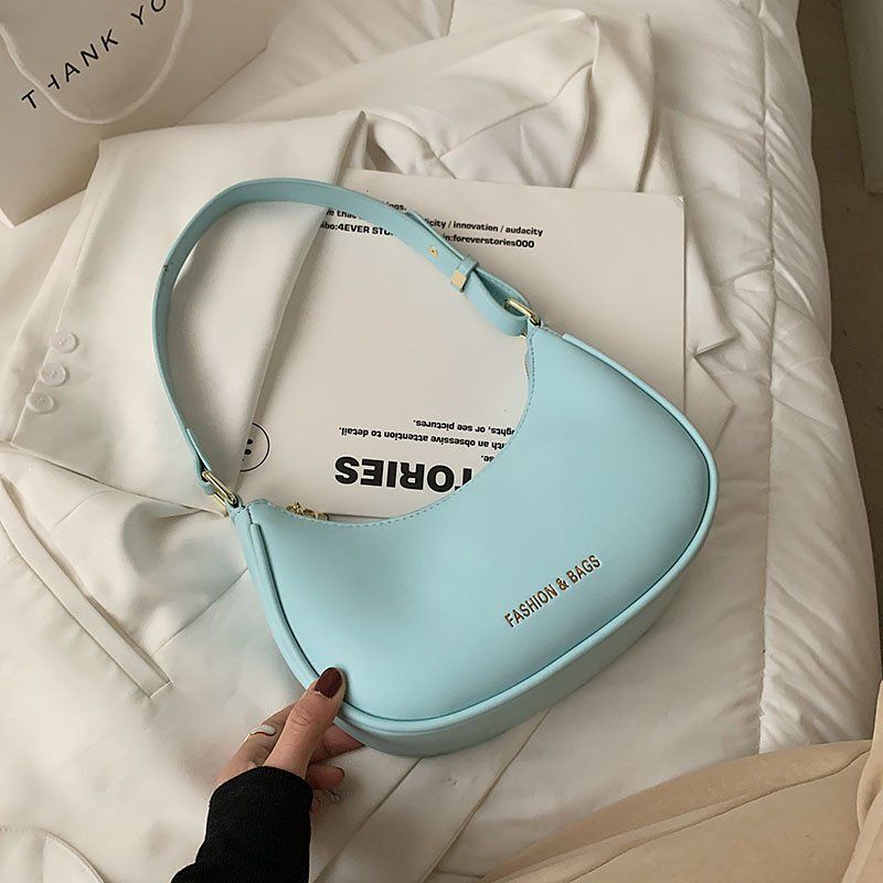 Half-moon Small Underarm Bags Clutch Synthetic Leather Handbags Shoulder Purses