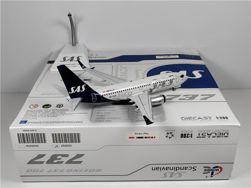 JC Wings Scandinavian Airlines for Boeing B737-700 SE-RJX 1/200 Aircraft Model