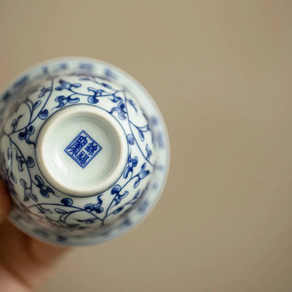 1 Pc Chinese Ceramic Blue and White Porcelain Teacup Tea Bowl Teaware Cup 60ml