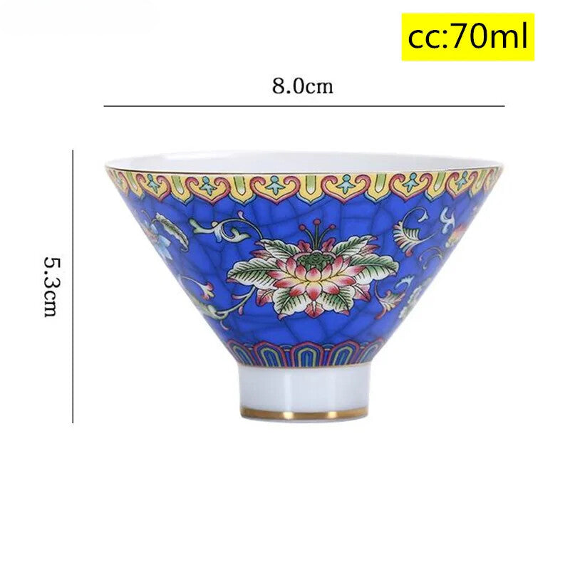 Jingdezhen Ceramic Teacup Hand Painted Phnom Penh Tea Cup Handmade Tea Set