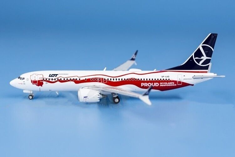 1:400 JC Wings LOT BOEING 737 MAX 8 Passenger Airplane Diecast Aircraft Model