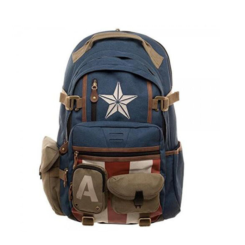 Marvel DC Comic Backpack Deadpool Captain America Travel Bag Batman Exclusives
