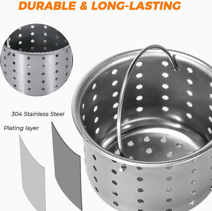 Deep Sink Strainer Basket – Fits Standard 3-1/2" Kitchen Drains – Stainless Stee