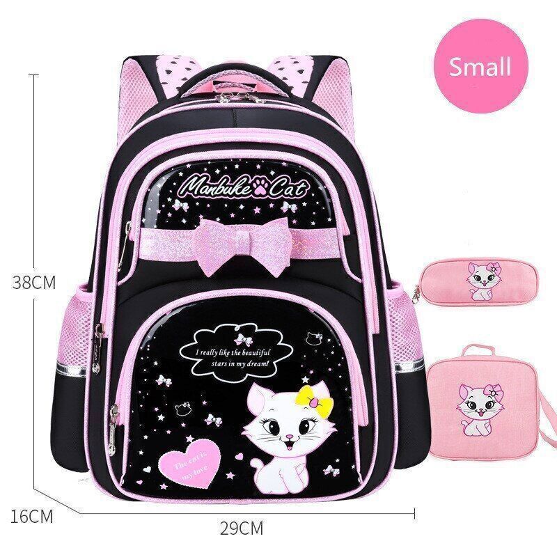 Primary PU leather School Bag Fashion Girls With Cute Waterproof Backpack
