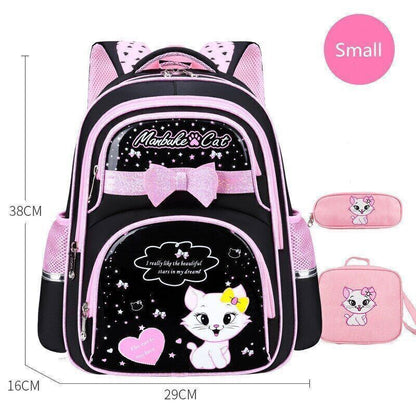 Primary PU leather School Bag Fashion Girls With Cute Waterproof Backpack