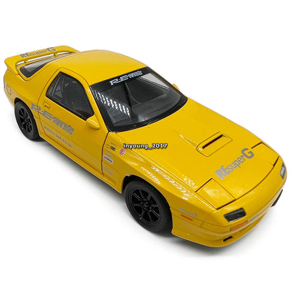 1/24 Mazda RX-7 FC3S Model Car Diecast Toy Cars Boys Toys for Kids Gifts Yellow