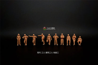 1/72 Resin Figure model Modern workers construction workers site workers 10PC
