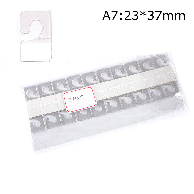 100pcs PVC Slot Hole Adhesive Hang Tags Hook Merchandise Box Bag Hangers Displa'