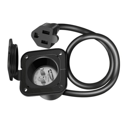 1 PC 15 Amp 125V AC Power Inlet Port Plug with Integrated 18" Extension Cord